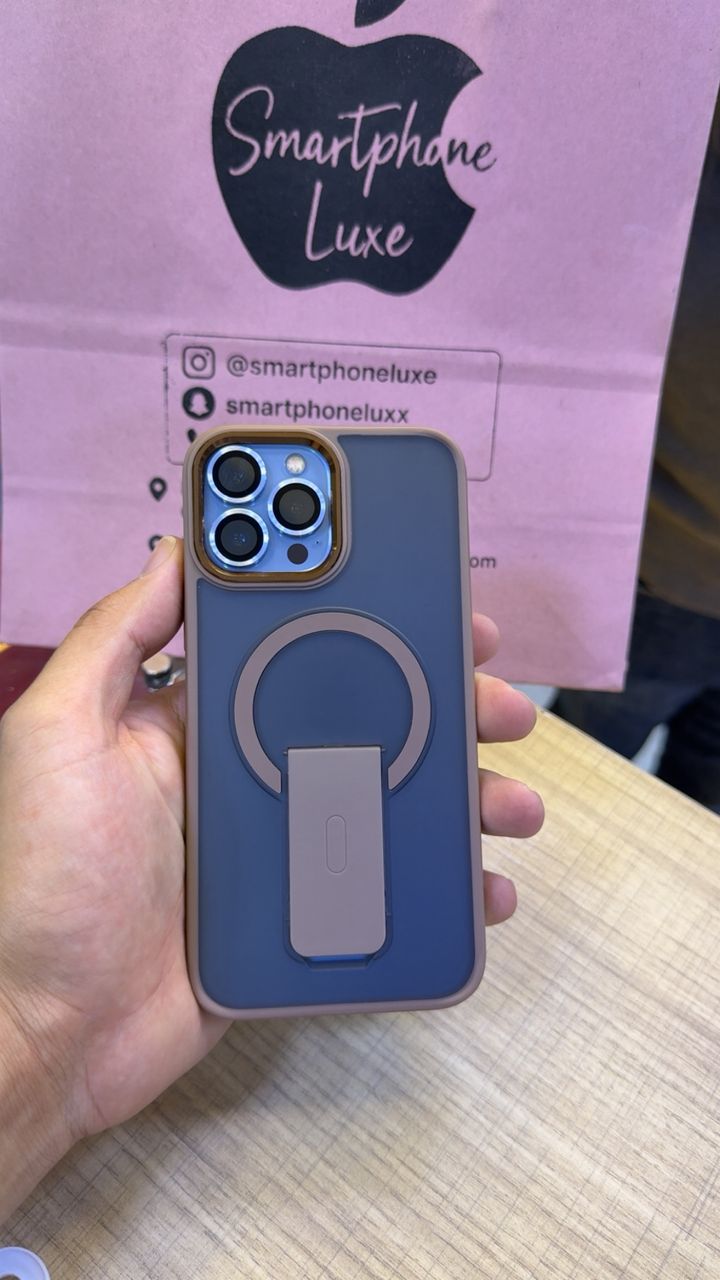 كفر الحماية الفاخر ✅  3 في 1: حماية كاميرا + ستاند مخفي + دعم MagSafe