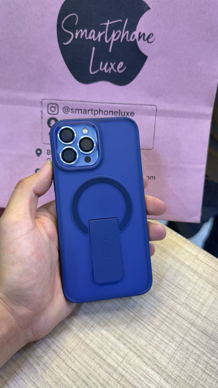 كفر الحماية الفاخر ✅  3 في 1: حماية كاميرا + ستاند مخفي + دعم MagSafe